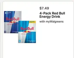 Walgreens 4-Pack Red Bull Energy Drink offer