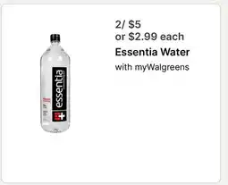 Walgreens Essentia Water offer