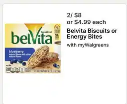 Walgreens Belvita Biscuits or Energy Bites offer