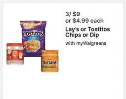 Walgreens Lay's or Tostitos Chips or Dip offer