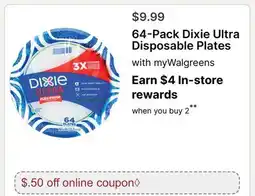Walgreens 64-Pack Dixie Ultra Disposable Plates offer