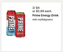 Walgreens Prime Energy Drink offer