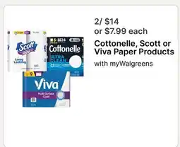 Walgreens Cottonelle, Scott or Viva Paper Products offer