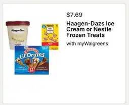 Walgreens Haagen-Dazs Ice Cream or Nestle Frozen Treats offer