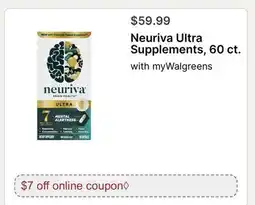 Walgreens Neuriva Ultra Supplements, 60 ct offer
