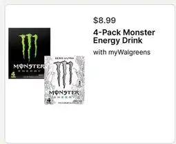 Walgreens 4-Pack Monster Energy Drink offer