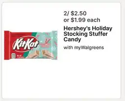 Walgreens Hershey's Holiday Stocking Stuffer Candy offer