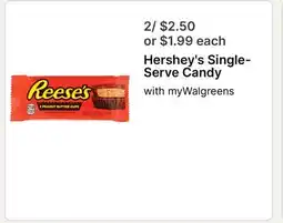 Walgreens Hershey's Single-Serve Candy offer