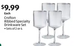 Aldi Crofton Ribbed Specialty Drinkware Set offer