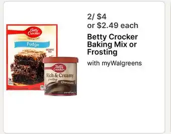 Walgreens Betty Crocker Baking Mix or Frosting offer