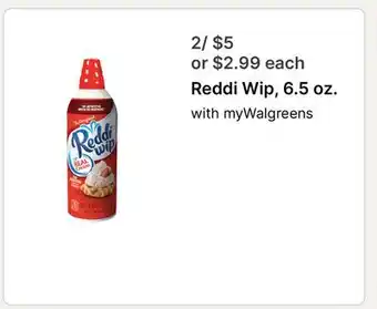 Walgreens Reddi Wip, 6.5 oz offer