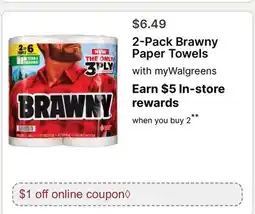 Walgreens 2-Pack Brawny Paper Towels offer