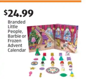 Aldi Branded Little People, Barbie or Frozen Advent Calendar offer