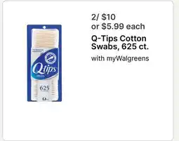 Walgreens Q-Tips Cotton Swabs, 625 ct offer