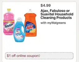 Walgreens Ajax, Fabuloso or Suavitel Household Cleaning Products offer