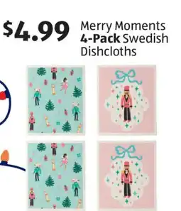 Aldi Merry Moments 4-Pack Swedish Dishcloths offer