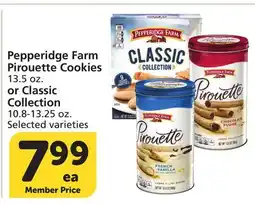 Albertsons Pepperidge Farm Pirouette Cookies 13.5 oz. or Classic Collection 10.8-13.25 oz offer