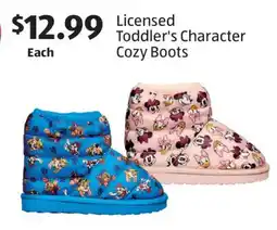 Aldi Licensed Toddler's Character Cozy Boots offer