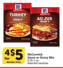 Albertsons McCormick Sauce or Gravy Mix offer