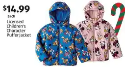 Aldi Licensed Children's Character Puffer Jacket offer