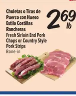 El Super Fresh Fresh Sirloin End Pork Chops or Country Style Pork Strips offer