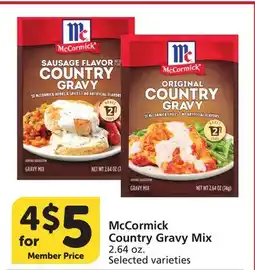 Albertsons McCormick Country Gravy Mix offer