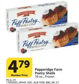 Albertsons Pepperidge Farm Pastry Shells offer