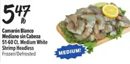 El Super Fresh 51-60 Ct. Medium White Shrimp Headless offer