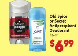 Vallarta Supermarkets Old Spice or Secret Antiperspirant Deodorant offer