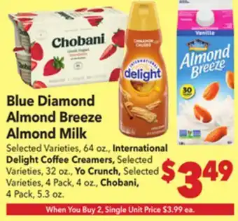 Vallarta Supermarkets Blue Diamond Almond Breeze Almond Milk offer