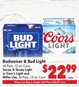 Vallarta Supermarkets Budweiser & Bud Light offer