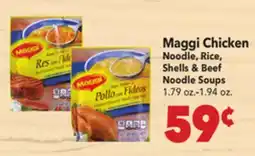 Vallarta Supermarkets Maggi Chicken Noodle, Rice, Shells & Beef Noodle Soups offer