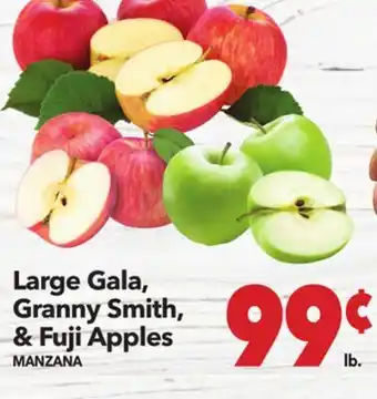 Vallarta Supermarkets Large Gala, Granny Smith, & Fuji Apples / MANZANA offer