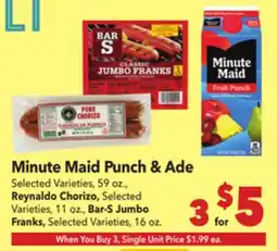 Vallarta Supermarkets Minute Maid Punch & Ade offer