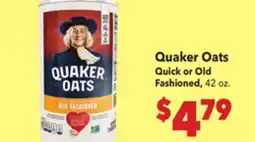 Vallarta Supermarkets Quaker Oats Quick or Old Fashioned offer