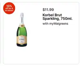 Walgreens Korbel Brut Sparkling, 750ml offer