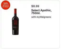 Walgreens Select Apothic, 750ml offer