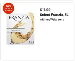 Walgreens Select Franzia, 5L offer