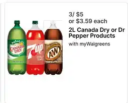 Walgreens 2L Canada Dry or Dr Pepper Products offer