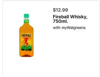 Walgreens Fireball Whisky, 750ml offer