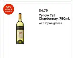 Walgreens Yellow Tail Chardonnay, 750ml offer
