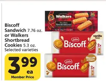 Vons Biscoff Sandwich 7.76 oz. or Walkers Shortbread Cookies 5.3 oz offer