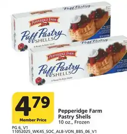 Vons Pepperidge Farm Pastry Shells offer