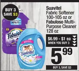 Super King Markets Suavitel Fabric Softener 100-105 oz or Fabuloso Multi - Purpose Cleaner 128 oz offer