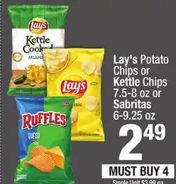Super King Markets Lay's Potato Chips or Kettle Chips 7.5-8 oz or Sabritas 6-9.25 oz offer