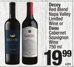 Super King Markets Decoy Red Blend Napa Valley Limited Wine or Daou Cabernet Sauvignon Wine offer