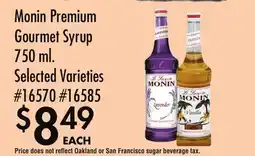 Smart & Final Monin Premium Gourmet Syrup offer