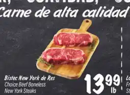 El Super Beef Boneless New York Steaks offer