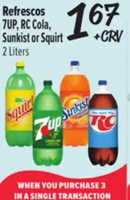 El Super 7UP, RC Cola, Sunkist or Squirt offer