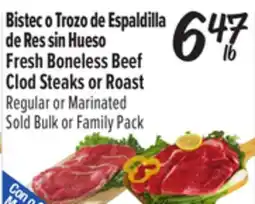 El Super Fresh Boneless Beef Clod Steaks or Roast offer